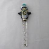 TO22065 - Penguin Icicle Ornament - Lt Aquamarine Blue/Emerald