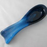 SR12174 - Copper Blue/White Streaky with Clear Large Spoon Rest