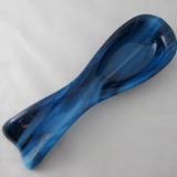 SR12173 - Copper Blue/White Streaky with Clear Large Spoon Rest