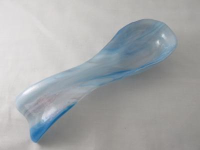 SR12179 - Mystic Rose with Clear Iridized Large Spoon Rest