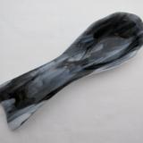 SR12185 - White with Black Wispy Large Spoon Rest