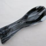 SR12186 - White with Black Wispy Large Spoon Rest