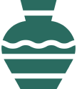 An illustration of a round vase with horizontal zigzag lines in the middle and near the top and bottom edges.