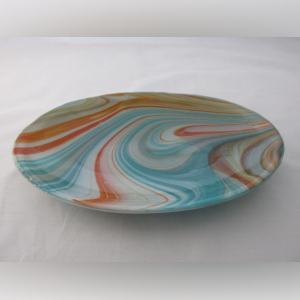 A plate with swirling pattern on it