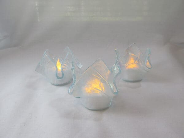 Frosted Krinkle, Iridized Tea Light Holder - Image 2