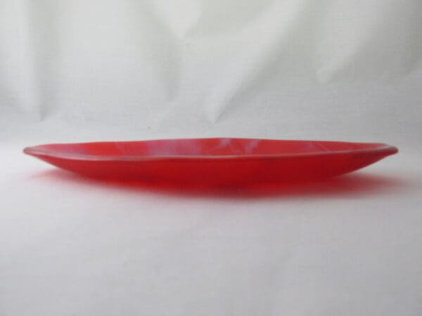 Cherry Red & White Wispy Relish Dish - Image 2