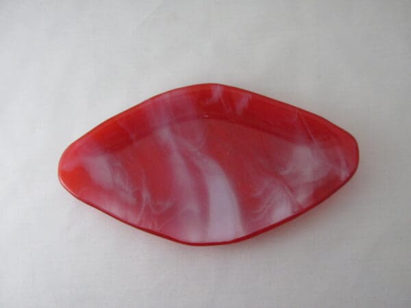 Cherry Red & White Wispy Relish Dish - Image 3