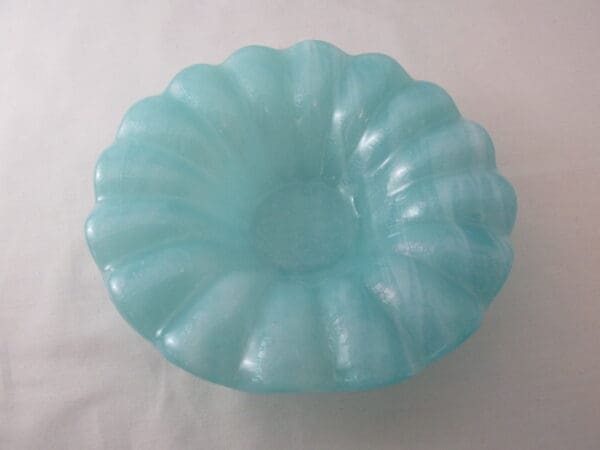 Carribbean Blue & White Streaky Sunburst Bowl