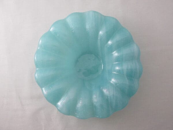 Carribbean Blue & White Streaky Sunburst Bowl - Image 2