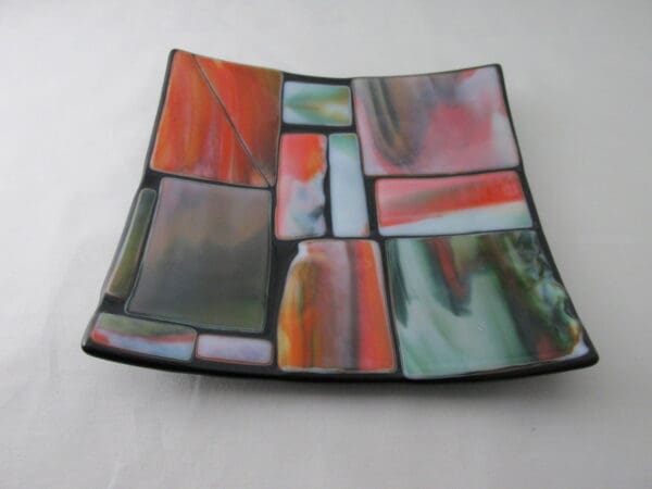 Black & Orange/Deep Forest Green Small Dinner Plate - Image 3