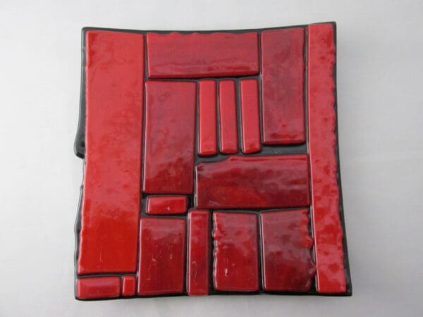 Black & Red 8" Square Dinner Plate - Image 2