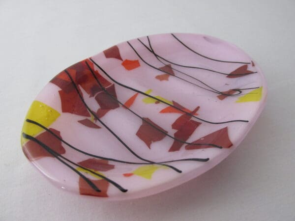 Pink with Autumn Collage & Black Streamer Soap Dish - Image 3