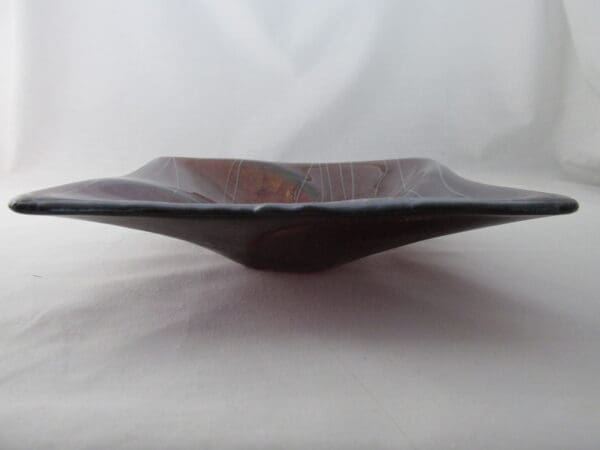 Garnet Red, IR & White Streamers Square Twist Bowl - Image 2