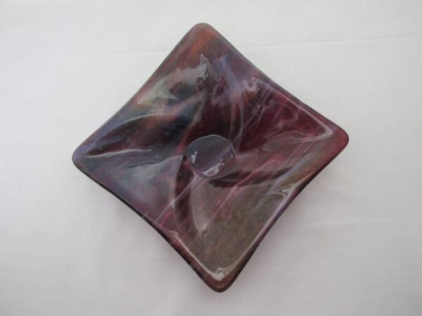 Cranberry Pink, Royal Blue, Spring Green Streaky Square Twist Bowl - Image 2