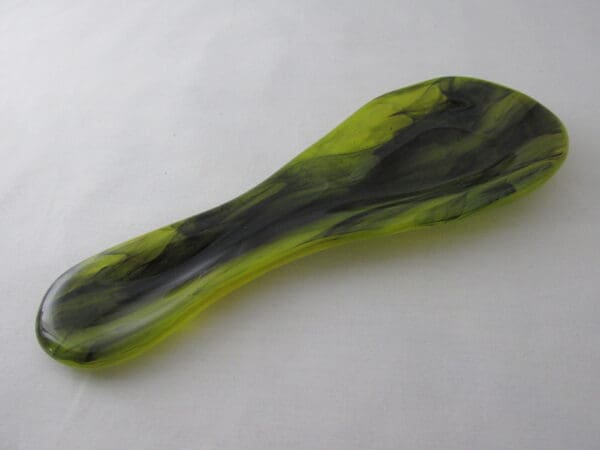 Yellow Wispy with Black Wispy Small Spoon Rest - Image 2