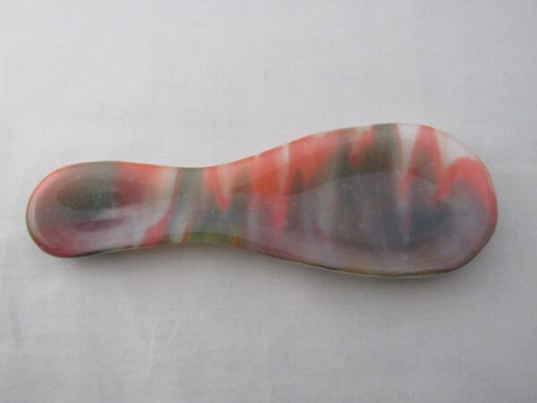 Deep Forest Green & Orange Streaky Small Spoon Rest - Image 2