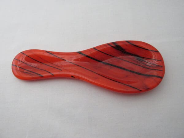 Orange with Black Streamers Small Spoon Rest - Image 2