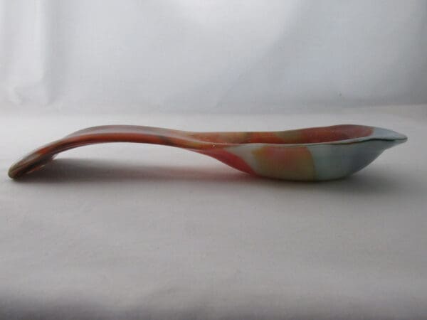 Deep Forest Green & Orange Streaky Large Spoon Rest - Image 3