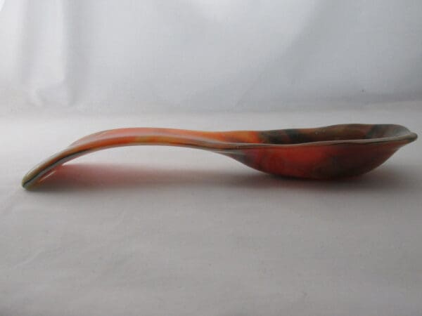 Deep Forest Green & Orange Streaky Large Spoon Rest - Image 3