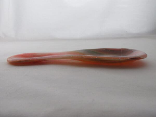 Deep Forest Green & Orange Streaky Small Spoon Rest - Image 3