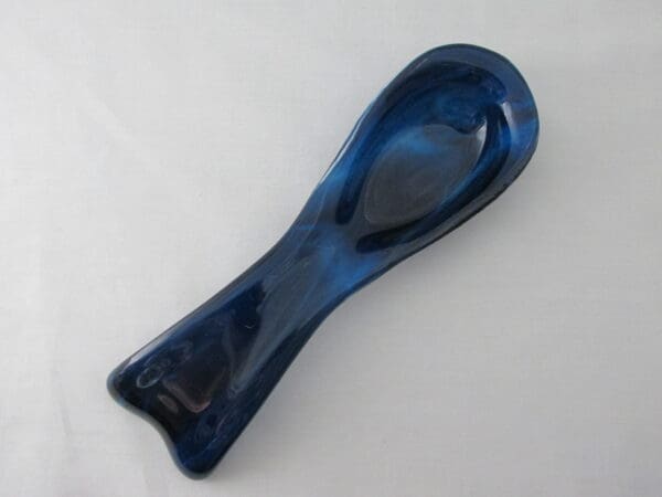 Copper Blue/White Streaky with Clear Large Spoon Rest - Image 3