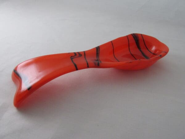 Orange with Black Streamers Large Spoon Rest - Image 4