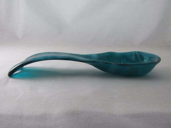 Peacock Blue/White Streaky with Clear Large Spoon Rest - Image 3