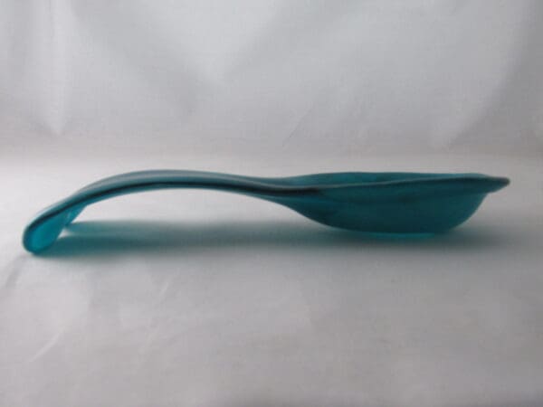 Peacock Blue/White Streaky with Clear Large Spoon Rest - Image 3