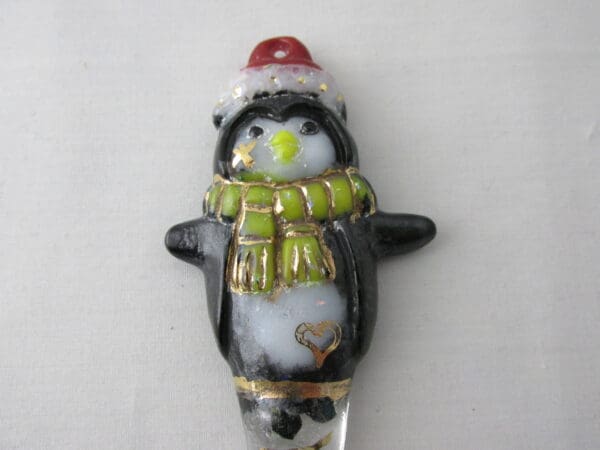 Penguin Icicle Ornament - Red/Yellow