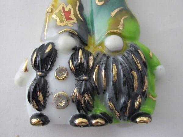 White & Green Camo Gnome Couple Christmas Tree Ornament - Image 2