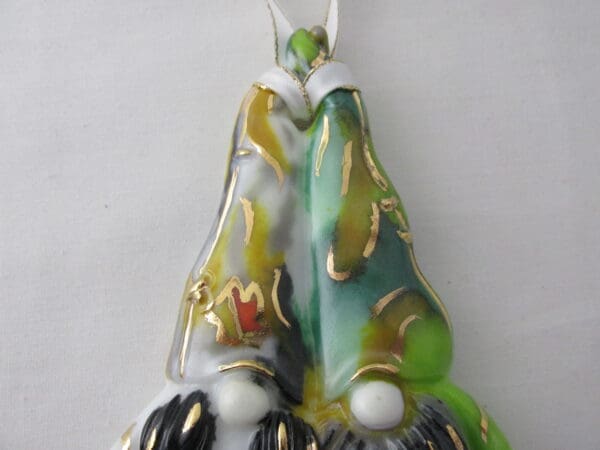 White & Green Camo Gnome Couple Christmas Tree Ornament - Image 4