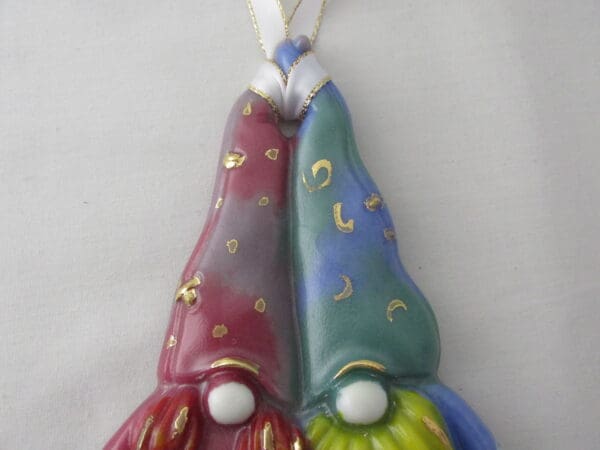 Pink/Purple & Blue/Green Gnome Couple Christmas Tree Ornament - Image 4