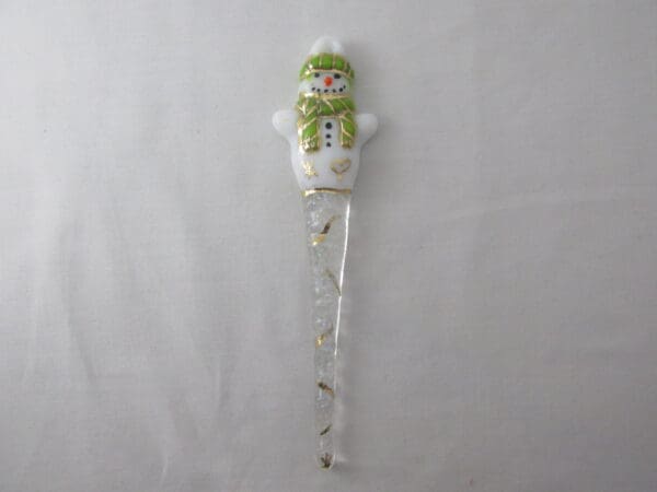 Tassel Scarf Snowman Ornament - Spring Green - Image 2