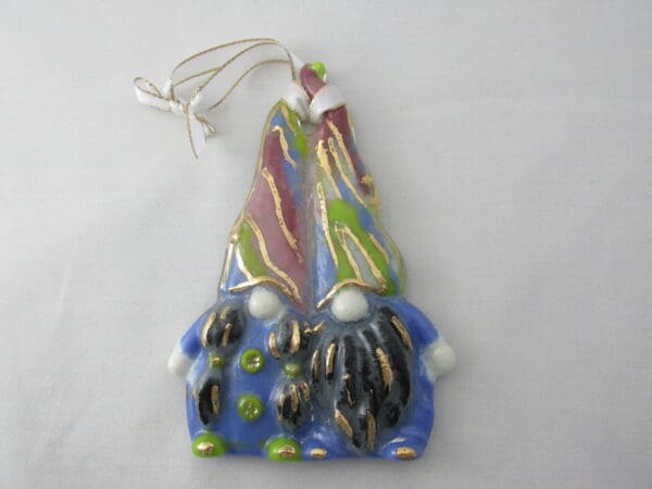 Northern Lights Gnome Couple Christmas Tree Ornament - Image 2