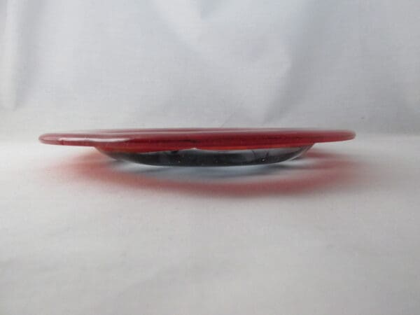 Red & Black Wispy with Silver Rose Oval Platter - Image 2