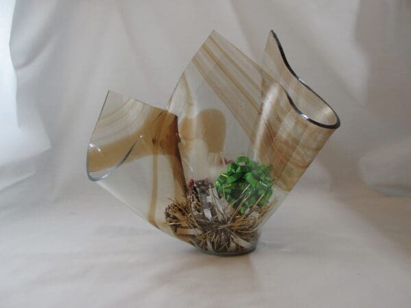 Cinnamon on Clear Baroque Christmas Centerpice Vase - Image 5