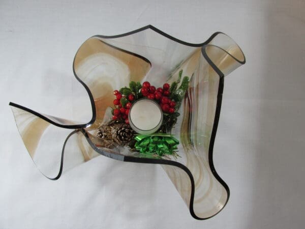 Cinnamon on Clear Baroque Christmas Centerpice Vase - Image 2