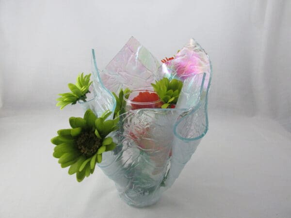 Krinkle, Iridized Centerpiece Vase - Image 3