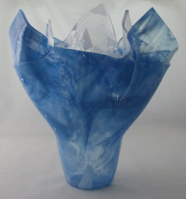 Egyptian Blue Wispy & Winter Collage Large Standard Vase - Image 4