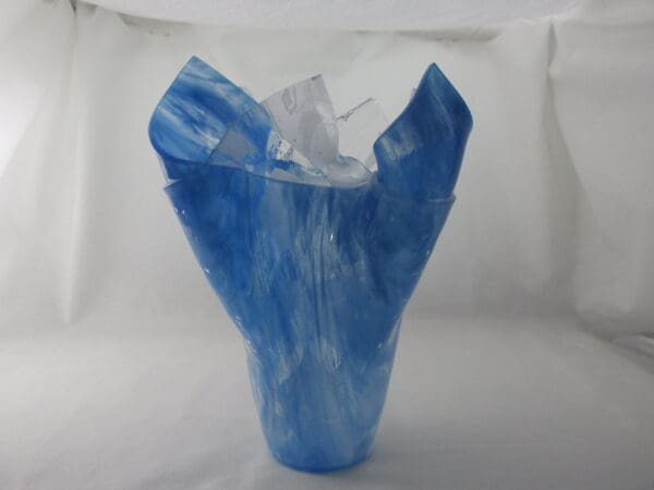 Egyptian Blue Wispy & Winter Collage Large Standard Vase - Image 6