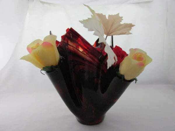 Burgundy Baroque Centerpiece Vase - Image 4