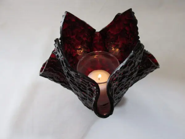 Red Granite Ripple Tall Votive Holder - Image 3