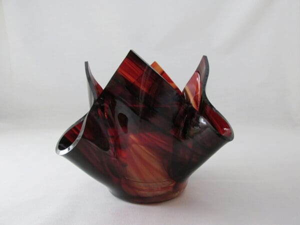 Burgundy Baroque Lotus Votive Holder - Image 2