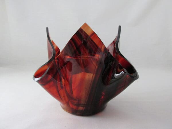 Burgundy Baroque Lotus Votive Holder - Image 3