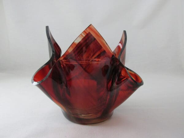 Burgundy Baroque Lotus Votive Holder - Image 2