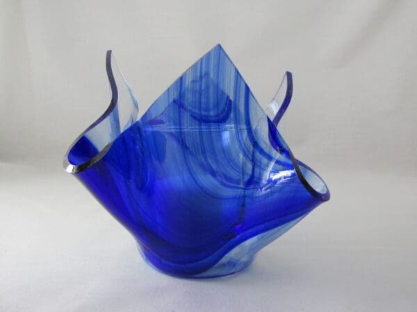 Cobalt Blue Baroque Lotus Votive Holder - Image 2