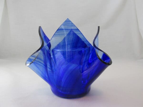 Cobalt Blue Baroque Lotus Votive Holder - Image 4