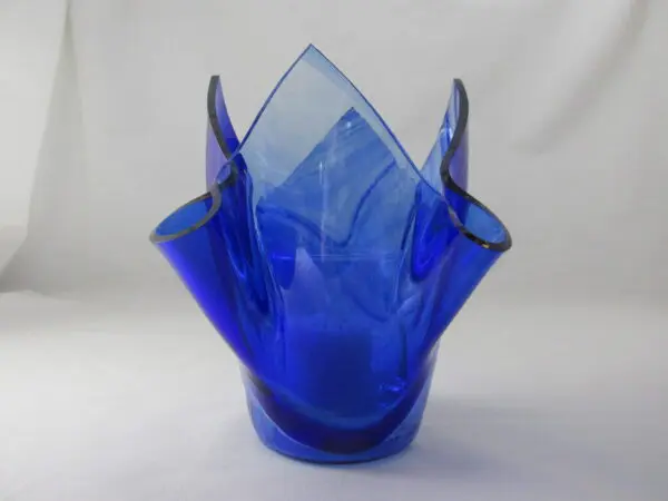 Cobalt Blue Baroque Tall Votive Holder - Image 2