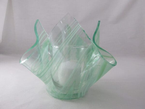 Dk Green & White Baroque Lotus Votive Holder - Image 3