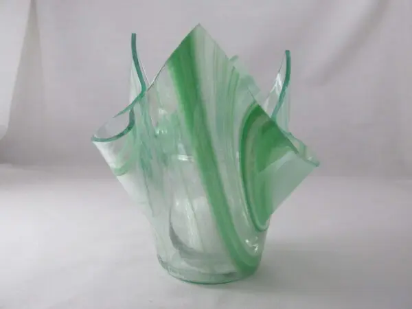 Dk Green & White Baroque Tall Votive Holder - Image 3